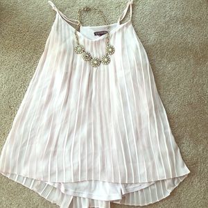Express Pink Pleated Top